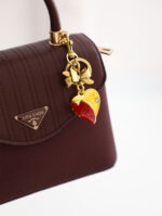 Coach Bow Heart Locket Bag Charm – Image 2